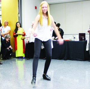 Colleen Stenning of Orangeville, a member of the Canadian National Tap Team, put on a performance last Friday night.