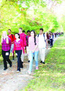 Secondary schools walking for Terry Fox The local high schools got into the spirit of Terry Fox Friday. These students from Robert F. Hall Catholic Secondary School were making their way along the Caledon Trailway. Photos by Bill Rea