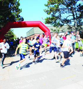 These students at Humberview Secondary School were heading out on their run Friday.