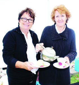 Debi Clare and Beth Broderick of Tintagels Tea Room in Erin were serving the and scones.