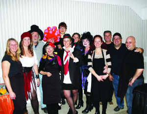 COMMITTEE CELEBRATES HALLOWEEN Members of the Caledon East Revitalization Committee got together last week to host a Spooky Spaghetti Dinner at the Caledon Community Complex, with help from a number of local sponsors. Seen here at the event were Tina Noack, Andrea Prieur, Pete Paterson, Dorothy Mazeau, Mollie Cavan, Pierre Roche, Ann Currie, Jacqui Viaene, Cheryl Robb, Adriana Roche, Chris Merkley, Rick Hansen and Gabriel Giralei. Photo by Bill Rea