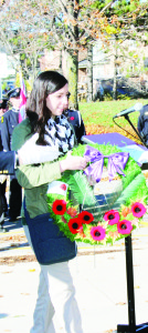 Christina McArthur, a Grade 12 student, represented Robert F. Hall Catholic Secondary School at the Caledon East ceremony.