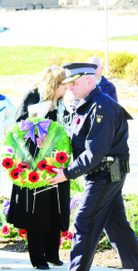 Inspector Tim Melanson of Caledon OPP placed this wreath on behalf of the detachment in Caledon East.