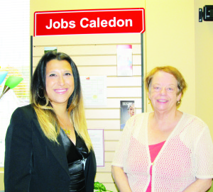 Region of Peel Recruiter for Human Resources Antonella Russo-Balecki with Jobs Caledon Employment Specialist Maureen Tymkow.