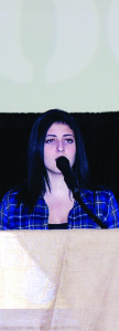 Mayfield Secondary School student Victoria Fragomeni sang O Canada at Friday's Hootenanny.