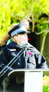 Caledon OPP Acting Sergeant Brenda Evans carried out a reading Tuesday.