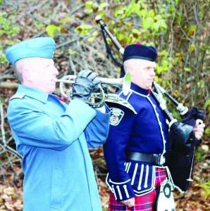 Capt. Lennard Johnston of CFB Borden was the trumpeter in Bolton, accompanied by Capt. Don Rea from Caledon Fire and Emergency Services on the pipes.