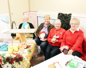CHRISTMAS IN CALEDON VILLAGE CRAFT SHOW The Caledon Fair Board hosted the Christmas in Caledon Village Craft Show Saturday at Caledon Village Place and Knox United Church. The Fair Board members manning this table included Liz Chapman, Glenda Simeone, Elizabeth Glassford and Marion Standish. Photo by Bill Rea