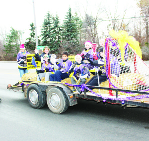 These young players were representing the Caledon Bandits in the Parade.