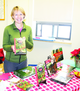 Belfountain author Nicola Ross was on hand with copies of her book Caledon Hikes Loops and Lattes.