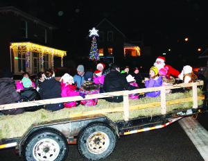 The wagon was full for the rides with Santa through the community.