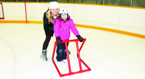 Caledon Councillor Jennifer Innis was getting in some skating with her daughter Jolee Pallister, 5.