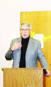 Local author Ken Weber recently addressed the Caledon East Historical Society.