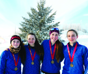 Humberview senior nordic girls do well at ROPSSA The Humberview senior girls nordic ski team was victorious in claiming the gold medal ROPSSA championship for the sprint relay. It was a hard-fought battle to unseat the strong Mayfield Mavericks, who have earned the title every year. The senior girls, Melissa Blackwell, Julie French, Julia Ward and Laura Deare, all gave a strong performance earning them the opportunity to compete at the OFSSA championship in Sudbury next week. Below, the junior boys and junior girls relay teams both earned silver medals for Humberview, qualifying them for OFSSA also. The boys' team saw good results from Dawson Hemphill, Evan McDermott, Karson Proulx and Matthew Reynolds. Senior boy Eric Deare placed fifth. The junior girls team had some great individual results, including Ali Jordon (first), Abbi Walker (sixth), Mia Cadeax and Liza Knill. All Humberview nordic skiers had a fantastic day competing at ROPSSA. A special thank you to coach Mrs. Leyshon-Doughty.