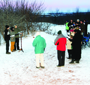 Easter greeted at sunrise The snow on the ground did little to keep people away from the Easter Sunrise Services. They were gathered at the Cheltenham Badlands for the service run by Claude Church.
