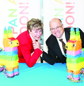 Mono Mayor Laura Ryan and Caledon Mayor Allan Thompson were ready for the competitive nature of the coming Games.