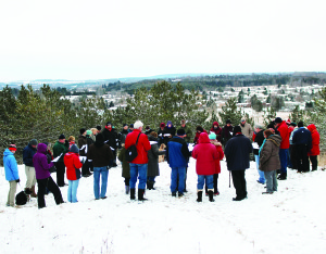 Others braved the climb to the top of the Alton Pinnacle for the service hosted by the Optimist Club of Caledon. Photos by Bill Rea