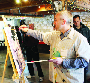 The latest Art Battle took place recently at Alton Mill, with Max Grunin of the Caledon village area Whole Village, taking the honours. He won $100 and the chance move on to the regional final May 22, with a opportunity to compete at the National Championship in Prince Edward Island in July. Others taking part in the finals were Paige Bultje of the Guelph area, Linda Jenetti of the Shelburne area and Ida DeMaria of Nobleton. Art Battle is live, competitive painting, in which the artists create the best work they can in 20 minutes. With only limited tools, the artists must battle to create the winning piece.