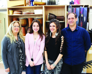 Palgrave Public School teachers Michelle Papp and Walter Lolli flank Nina Bugera and Julia Gentile, who will be singing Reins of Glory June 13 as part of the Caledon Day celebrations. It will also be a celebration of the coming Pan Am Games. Photo by Bill Rea