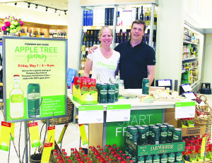 Nick and Lindsay Sutcliffe, owners of Pommies Cider, paid a visit to the Orangeville LCBO on Riddell Road as part of their annual Apple Tree Giveaway. This year, Pommies introduced Farmhouse Cider, their newest beverage under the Pommies umbrella. For every 12 bottles or Cans of Pommies or Farmhouse Cider, customers were given a free apple tree. they will be at the LCBO Outlet in Bolton tomorrow (Friday) from 4 to 8 p.m. Photo by Tabitha Wells
