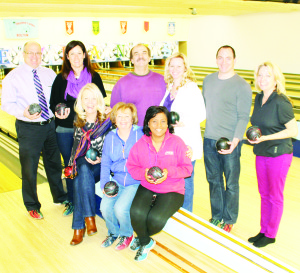 Big Brothers Big Sisters of Peel recently hosted the local version of Tim Hortons Bowl for Kids Sake at Skyview Lanes in Bolton. The Town of Caledon was represented by this team, which won the prize for Best Team Spirit, and Mayor Allan Thompson (far left) won Top Fundraiser for monies raised to date for the Bolton event. He is seen here with (standing) Johanna Downey, Nick deBoer, Jennifer Innis, Rob Mezzapelli, Sandra Sharpe, (seated) Barb Shaughnessy, Marjory Gibson and Annette Groves. Photos by Bill Rea