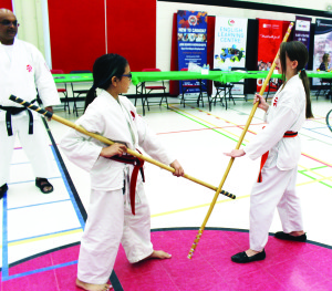 The recent Child and Family Mental Wellness event included some martial arts demonstrations. Racheael Ragbirsingh and Mateya Stebblaj-Wood of the Academy of Martial Arts in Brampton were putting on this demonstration of Bo basics.