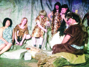 These are a few of the cast members from Ug, The Caveman Musical now playing at The Blackhorse Village Players Theatre — Michelle Lanoue, Paul Bryant, Adam Mosher, Julian Bachlow, Rod Cook and Morris Durante. 