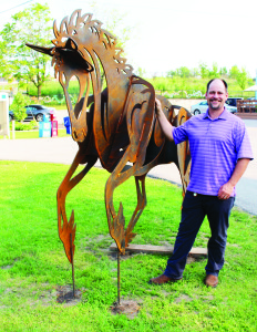 Equiart2015 runs in Palgrave until July 25. Artist Ken Hall unveiled his Dancing horse, made of welded steel and weighing about 1,000 pounds. Photos by Bill Rea