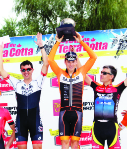 The top men in the Elite Road Race were Benjamin Perry of St. Catharines, followed by Larby Benhabib of Kitchener and Aaron Fillion of Ottawa.