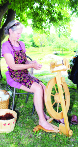 There were numerous demonstrations Sunday, including from Darlene Hostrawser, who was working with the spinning wheel.