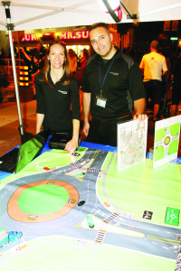 People are still getting used to round-abouts, so Katya Seckar and Josh Rivocdo from Peel Region were on hand with information on how to deal with them.