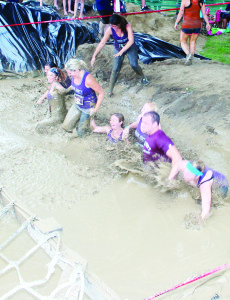 There's really only one way for a group to enter the big puddle at Mud Heroes, and that's together.