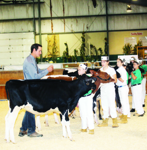 These young 4-H members were taking part in Novice Showmanship Saturday morning.