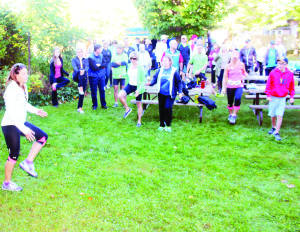 The spirit of Terry Fox was well represented last Sunday in communities all over the world, including this one. The Rotary Club of Palgrave held their annual run, and club President Jim Firth said the effort raised $8,000 for the Terry Fox Foundation. Tina Haller was leading the warm-up before the Palgrave run.