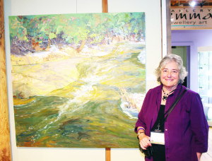 Mulmur resident Linda Jenetti won the Jurors' Choice award for best two-dimensional painting with this oil creation depicting the Boyne River in Mulmur. Photos by Bill Rea