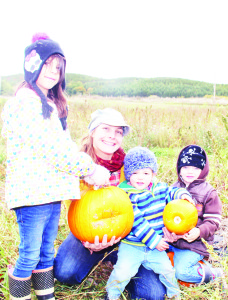 The Albion Hills Community Farm was a very busy place last Saturday as the facility hosted its first Pumpkin Fest.Shannon Stirling was out in the fields with her son Izzy StirlingMullen, 2, flanked by niece Healey Stirling, 7, and Coulter Stirling, 3. Photos by Bill Rea