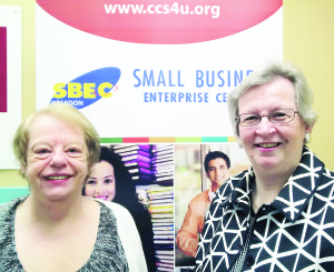 Caledon Small Business Enterprise Centre Specialist Maureen Tymkow is seen here with Lynn Evans of The Entrepreneur's Advisor.
