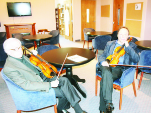 FUNDRAISING CONCERT Duos for an Autumn Afternoon was presented last Sunday by Caledon Chamber Concerts. It featured Ronald Hurwitz on viola and Arkady Yanivker on violin. They performed pieces in their fundraising concert by John Halvorsen, Mozart and Alessandro Rolla. Proceeds from the concert were shared between St. James' Anglican Church and Caledon Chamber Concerts. Photo by Bill Rea