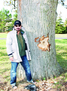 Terry Zuwa would like to know who vandalized this tree in Bolton's Fountainbridge Park.