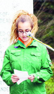 Dondra De Vita read In Flanders Fields at the ceremony in Mono Mills.