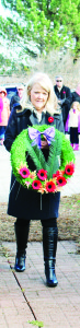 Councillor Barb Shaughnessy laid this wreath on behalf of Peel Region at the service in Alton.