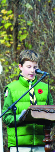 Desmond Shaw read In Flanders Fields at the Bolton Cenotaph.
