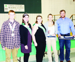 Kori deBoer and Kyle Carberry were presented with prizes for graduating the 4-H program with honours. The presentations were made by Caledon Junior Fair Ambassador Tucker Hardy, Bolton Junior Fair Ambassador Callie Dowds and Bolton Senior Fair Ambassador Ashley Harding. Photos by Bill Rea