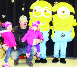 It seems that everybody wanted to spend time with the Minions. Alex Smith of Albion brought his children Harper and Alex.