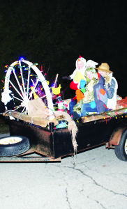 Representatives of the Caledon Town Hall Players were riding along the parade route on this float.