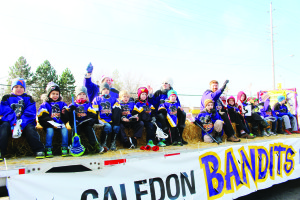 Players in the Caledon Bandits' organization were waving to the crowds from this large float.