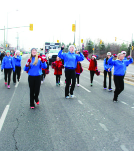 The cheerleaders from the Caledon Centre for Recreation and Wellness in Bolton were entertaining the crowd.