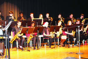 These members of the school's Concert Band were performing tunes of the season. Photos by Bill Rea