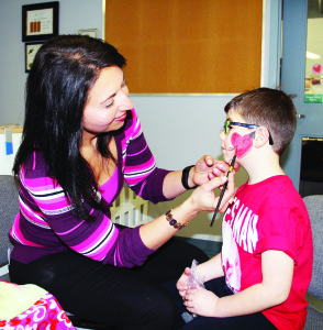There was also face-painting. Mary D'Adderio painted her son Nicky's face.