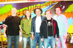 Billy Grima (middle) was accompanied by John Forrester on guitar, Jeff Johnston, keyboard, Julia Fuenzalih, bass, and Stevie Gee, drums, in providing entertainment at Ruck and Roll.